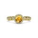 3 - Riona Signature Citrine and Diamond Halo Engagement Ring 