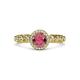 3 - Riona Signature Rhodolite Garnet and Diamond Halo Engagement Ring 