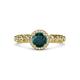 3 - Riona Signature London Blue Topaz and Diamond Halo Engagement Ring 