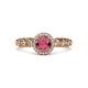 3 - Riona Signature Rhodolite Garnet and Diamond Halo Engagement Ring 