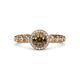 3 - Riona Signature Smoky Quartz and Diamond Halo Engagement Ring 