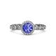 3 - Riona Signature Tanzanite and Diamond Halo Engagement Ring 