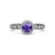 3 - Riona Signature Iolite and Diamond Halo Engagement Ring 