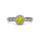 3 - Riona Signature Yellow and White Diamond Halo Engagement Ring 