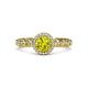 3 - Riona Signature Yellow and White Diamond Halo Engagement Ring 