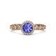 3 - Riona Signature Tanzanite and Diamond Halo Engagement Ring 