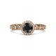 3 - Riona Signature Black and White Diamond Halo Engagement Ring 