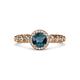 3 - Riona Signature Blue and White Diamond Halo Engagement Ring 