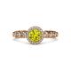 3 - Riona Signature Yellow and White Diamond Halo Engagement Ring 