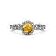 3 - Riona Signature Citrine and Diamond Halo Engagement Ring 