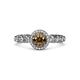 3 - Riona Signature Smoky Quartz and Diamond Halo Engagement Ring 