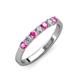 2 - Fiala 2.70 mm Pink Sapphire and Diamond 7 Stone Wedding Band 