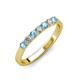 2 - Fiala 2.70 mm Aquamarine and Diamond 7 Stone Wedding Band 