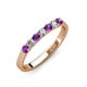 2 - Fiala 2.70 mm Amethyst and Diamond 7 Stone Wedding Band 