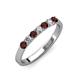 2 - Fiala 2.70 mm Red Garnet and Diamond 7 Stone Wedding Band 