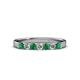 2 - Fiala 2.70 mm Emerald and Diamond 7 Stone Wedding Band 
