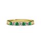 2 - Fiala 2.70 mm Emerald and Diamond 7 Stone Wedding Band 
