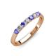 2 - Fiala 2.70 mm Tanzanite and Diamond 7 Stone Wedding Band 