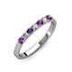 2 - Fiala 2.70 mm Amethyst and Diamond 7 Stone Wedding Band 