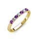 2 - Fiala 2.70 mm Amethyst and Diamond 7 Stone Wedding Band 
