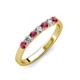 2 - Fiala 2.70 mm Rhodolite Garnet and Diamond 7 Stone Wedding Band 