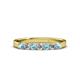 3 - Fiala 2.70 mm Aquamarine and Diamond 7 Stone Wedding Band 