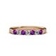 3 - Fiala 2.70 mm Amethyst and Diamond 7 Stone Wedding Band 