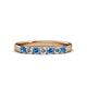 3 - Fiala 2.70 mm Blue Topaz and Diamond 7 Stone Wedding Band 