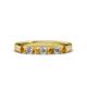 3 - Fiala 2.70 mm Citrine and Diamond 7 Stone Wedding Band 