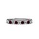 3 - Fiala 2.70 mm Red Garnet and Diamond 7 Stone Wedding Band 