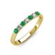 3 - Fiala 2.70 mm Emerald and Diamond 7 Stone Wedding Band 