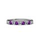 3 - Fiala 2.70 mm Amethyst and Diamond 7 Stone Wedding Band 