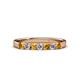 3 - Fiala 2.70 mm Citrine and Diamond 7 Stone Wedding Band 