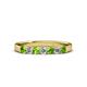 3 - Fiala 2.70 mm Peridot and Diamond 7 Stone Wedding Band 