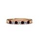 3 - Fiala 2.70 mm Red Garnet and Diamond 7 Stone Wedding Band 