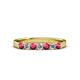 3 - Fiala 2.70 mm Rhodolite Garnet and Diamond 7 Stone Wedding Band 