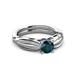 3 - Kayla Signature London Blue Topaz and Diamond Solitaire Plus Engagement Ring 