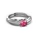 3 - Kayla Signature Pink Tourmaline and Diamond Solitaire Plus Engagement Ring 
