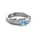 3 - Kayla Signature Aquamarine and Diamond Solitaire Plus Engagement Ring 