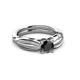 3 - Kayla Signature Black and White Diamond Solitaire Plus Engagement Ring 