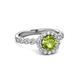 3 - Aelan Signature Peridot and Diamond Floral Halo Engagement Ring 