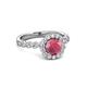 3 - Aelan Signature Rhodolite Garnet and Diamond Floral Halo Engagement Ring 