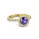 3 - Aelan Signature Iolite and Diamond Floral Halo Engagement Ring 