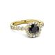 3 - Aelan Signature Black and White Diamond Floral Halo Engagement Ring 