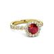3 - Aelan Signature Ruby and Diamond Floral Halo Engagement Ring 