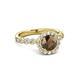 3 - Aelan Signature Smoky Quartz and Diamond Floral Halo Engagement Ring 