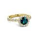 3 - Aelan Signature Blue and White Diamond Floral Halo Engagement Ring 