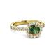 3 - Aelan Signature Diamond and Lab Created Alexandrite Floral Halo Engagement Ring 