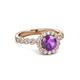 3 - Aelan Signature Amethyst and Diamond Floral Halo Engagement Ring 