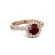 3 - Aelan Signature Red Garnet and Diamond Floral Halo Engagement Ring 